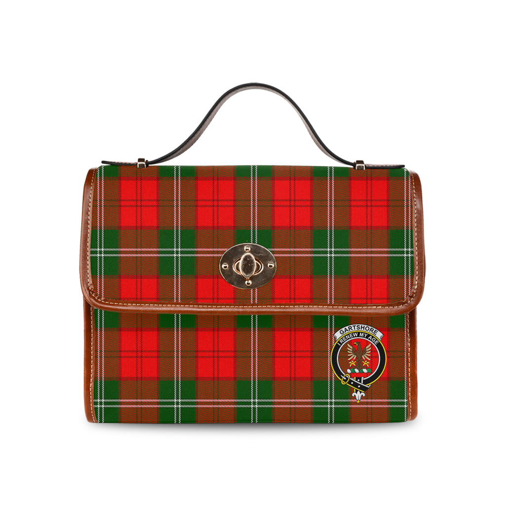 gartshore-tartan-leather-strap-waterproof-canvas-bag-with-family-crest