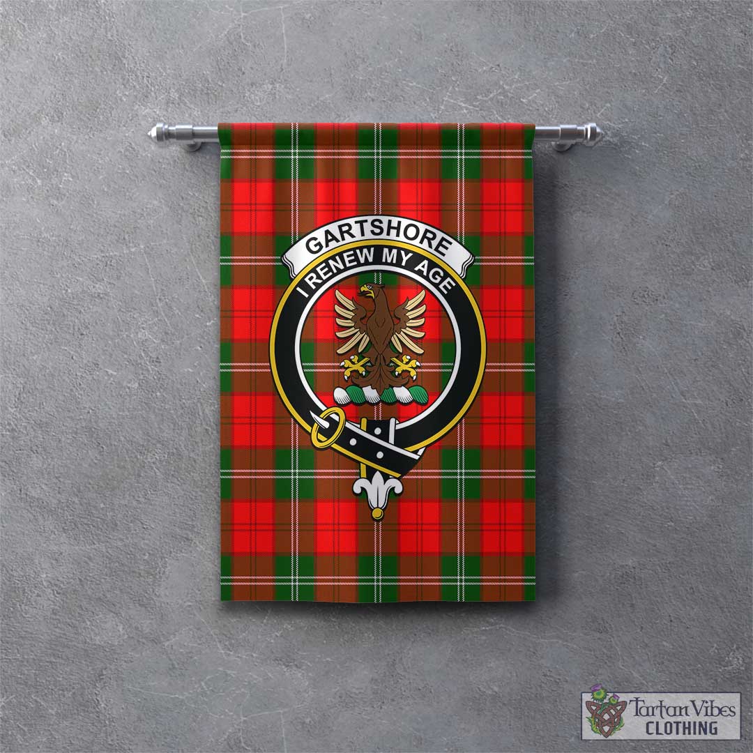 Gartshore Tartan Gonfalon, Tartan Banner with Family Crest - Tartan Vibes Clothing