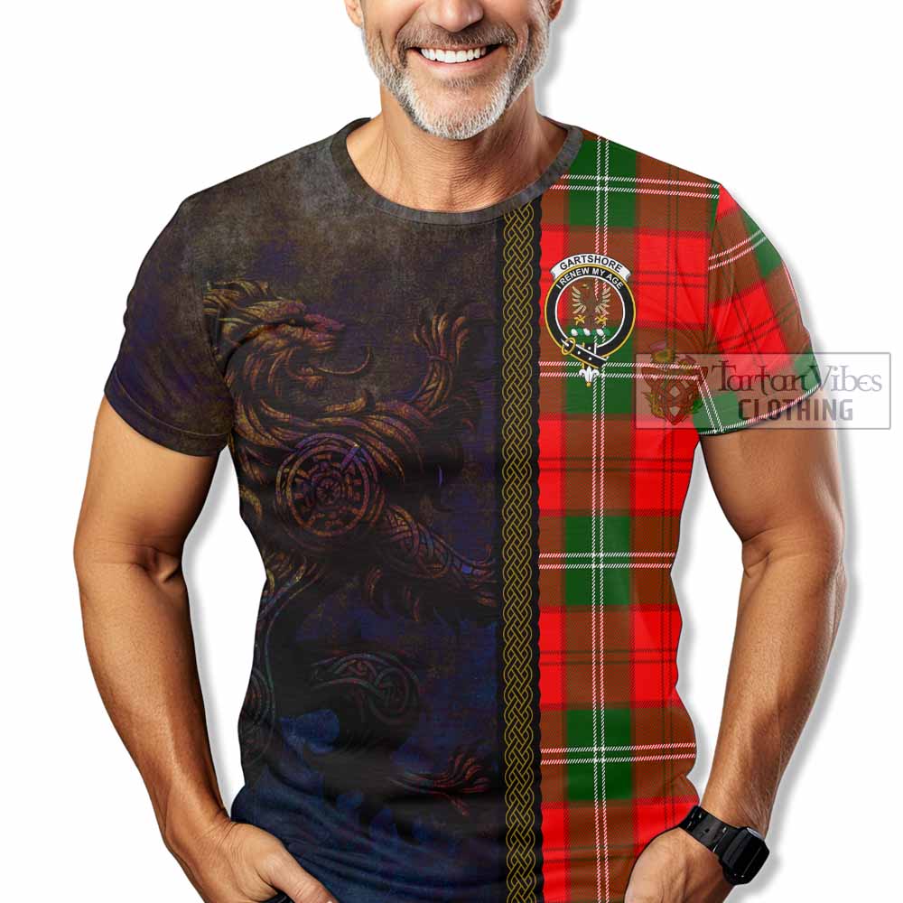 Tartan Vibes Clothing Gartshore Tartan Family Crest T-Shirt Alba Gu Brath Be Brave Lion Ancient Style