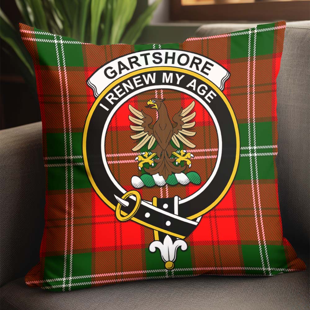 Gartshore Tartan Pillow Cover with Family Crest - Tartan Vibes Clothing