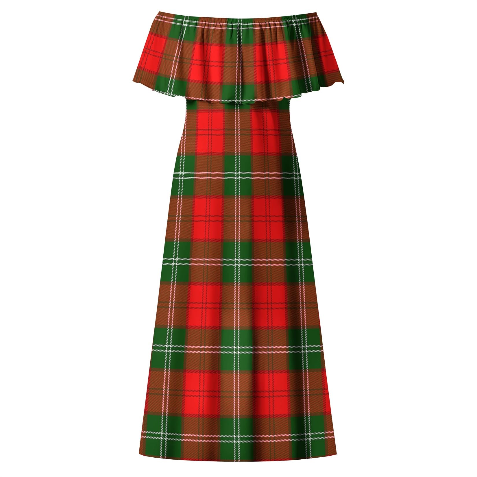 Gartshore Tartan Off Shoulder Long Dress - Tartan Vibes Clothing