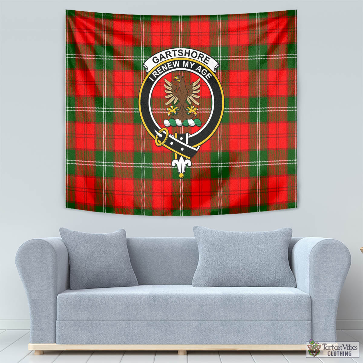Gartshore Tartan Tapestry Wall Hanging and Home Decor for Room with Family Crest - Tartan Vibes Clothing