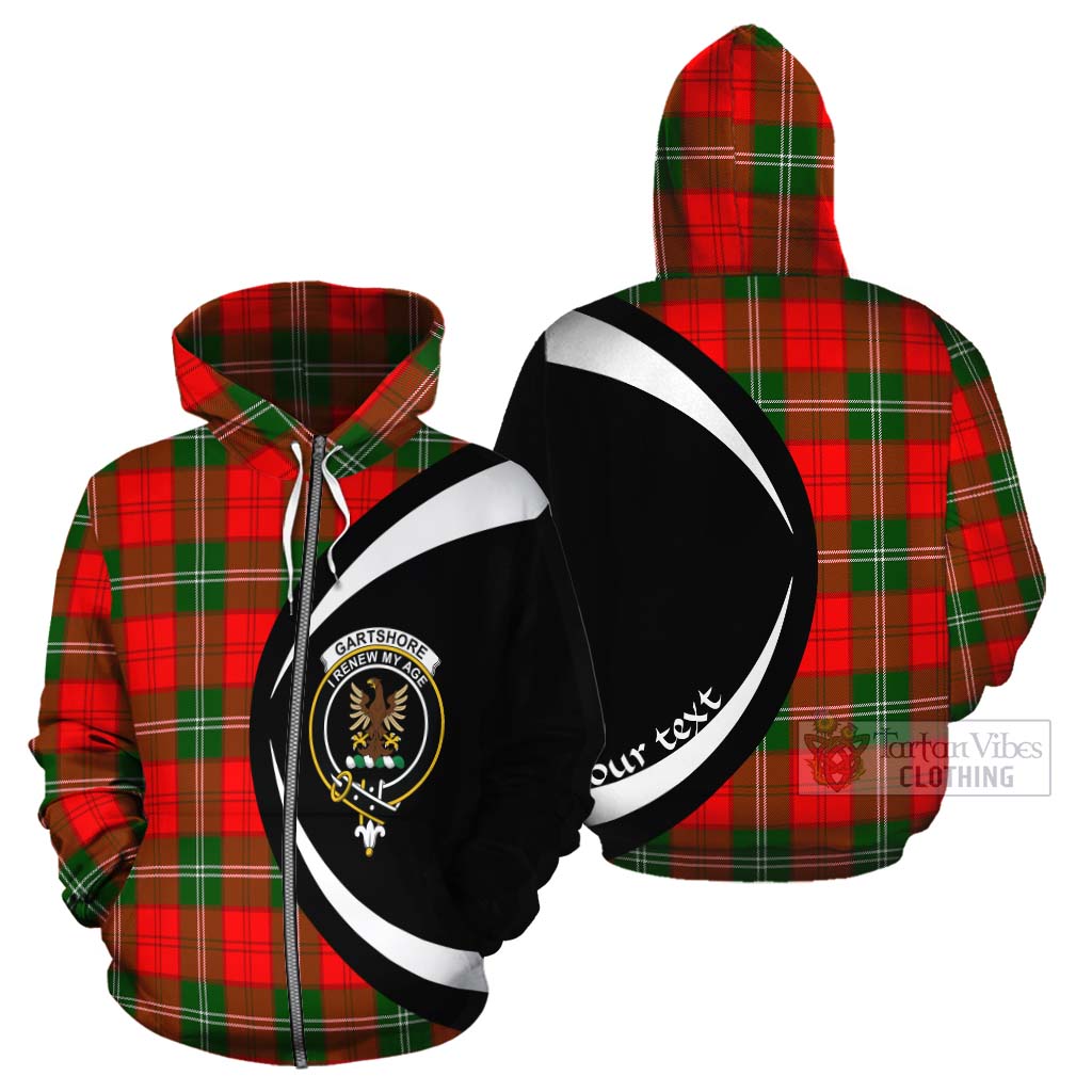 Gartshore Tartan Cotton Hoodie with Family Crest Circle Style - Tartan Vibes Clothing