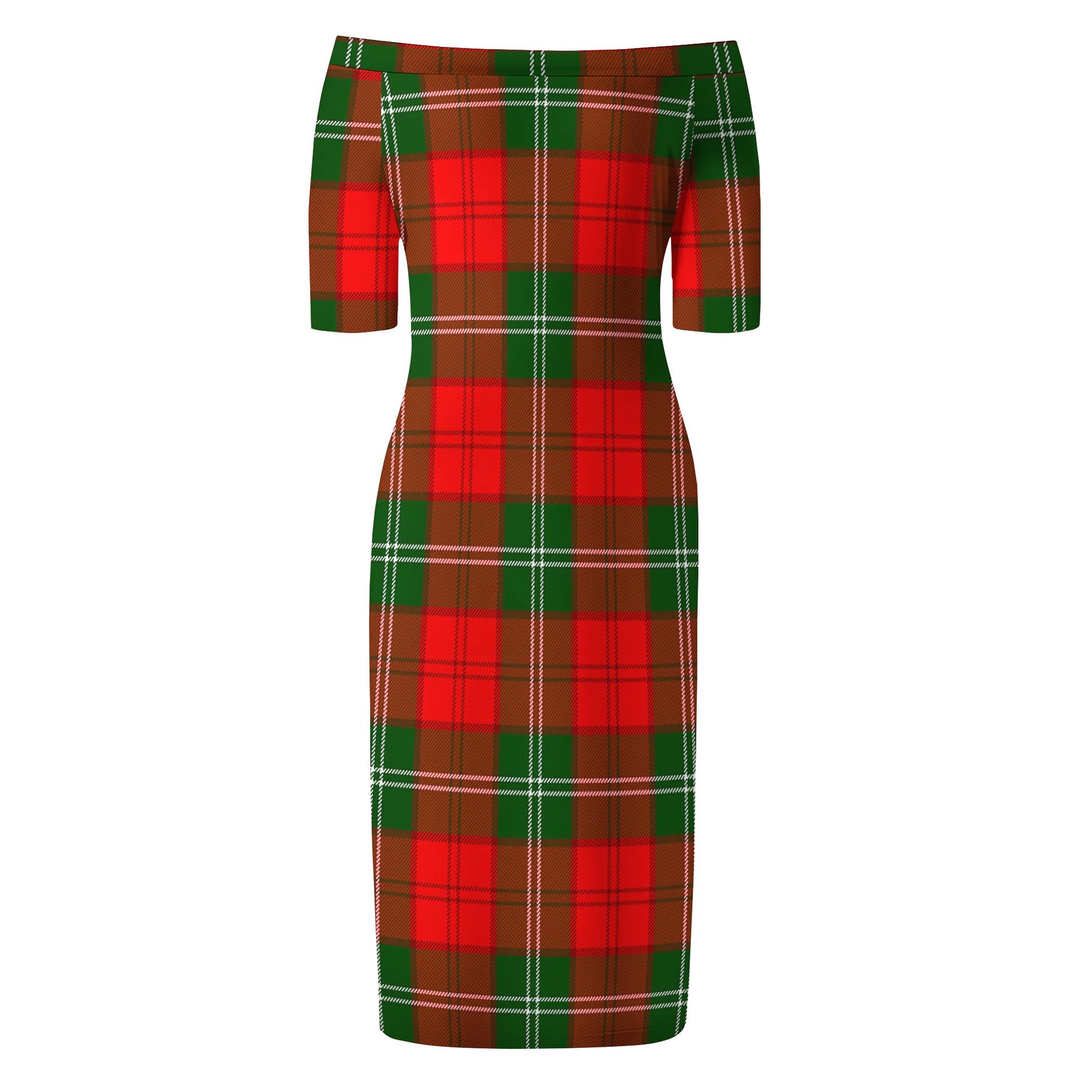 Gartshore Tartan Off Shoulder Lady Dress - Tartan Vibes Clothing