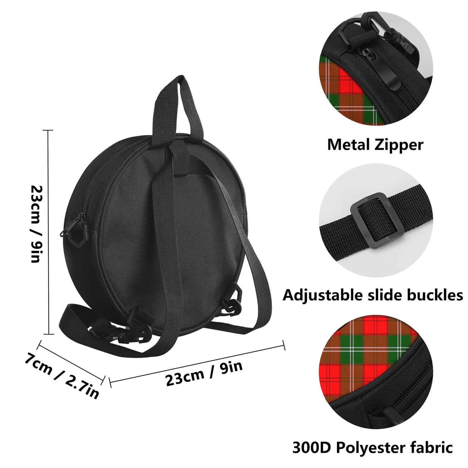 Gartshore Tartan Round Satchel Bags with Family Crest - Tartan Vibes Clothing
