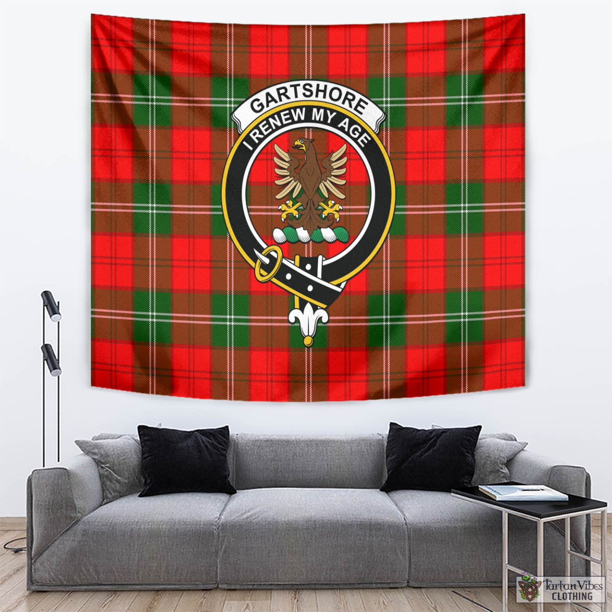 Gartshore Tartan Tapestry Wall Hanging and Home Decor for Room with Family Crest - Tartan Vibes Clothing