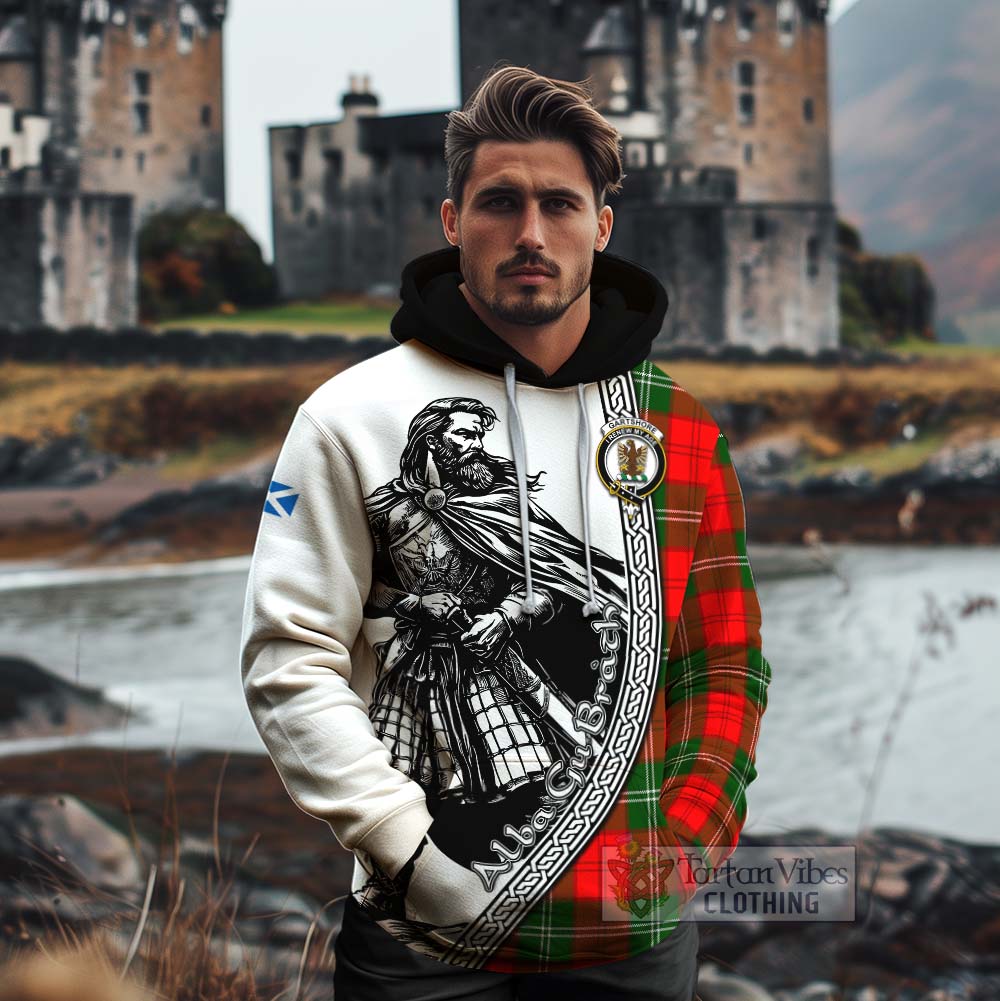 Gartshore Tartan Clan Crest Cotton Hoodie with Highlander Warrior Celtic Style - Tartan Vibes Clothing