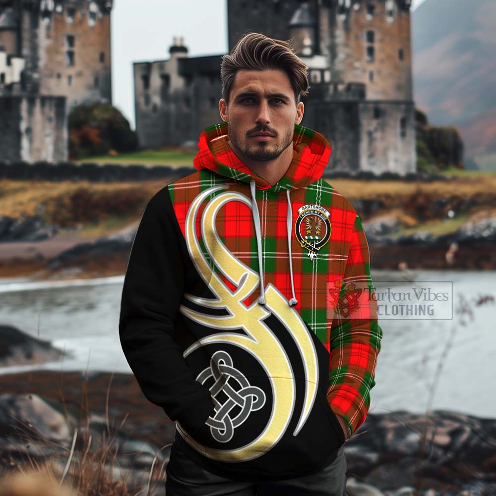 Gartshore Tartan Cotton Hoodie with Family Crest and Celtic Symbol Style - Tartan Vibes Clothing