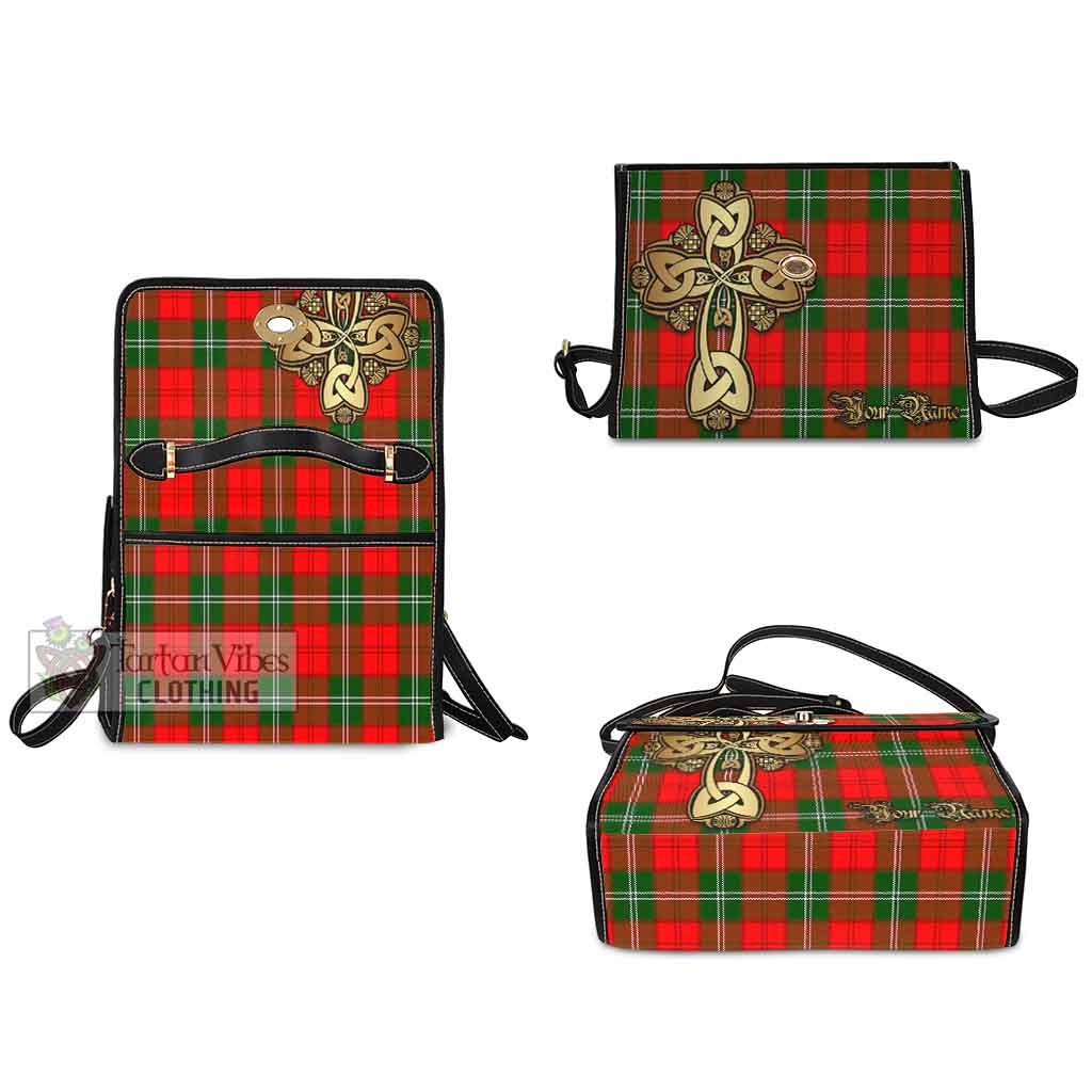 Tartan Vibes Clothing Gartshore Tartan Waterproof Canvas Bag Golden Thistle Celtic Cross Style