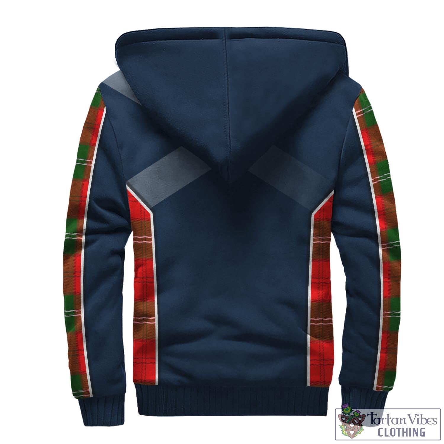 Tartan Vibes Clothing Gartshore Tartan Sherpa Hoodie with Family Crest and Scottish Thistle Vibes Sport Style