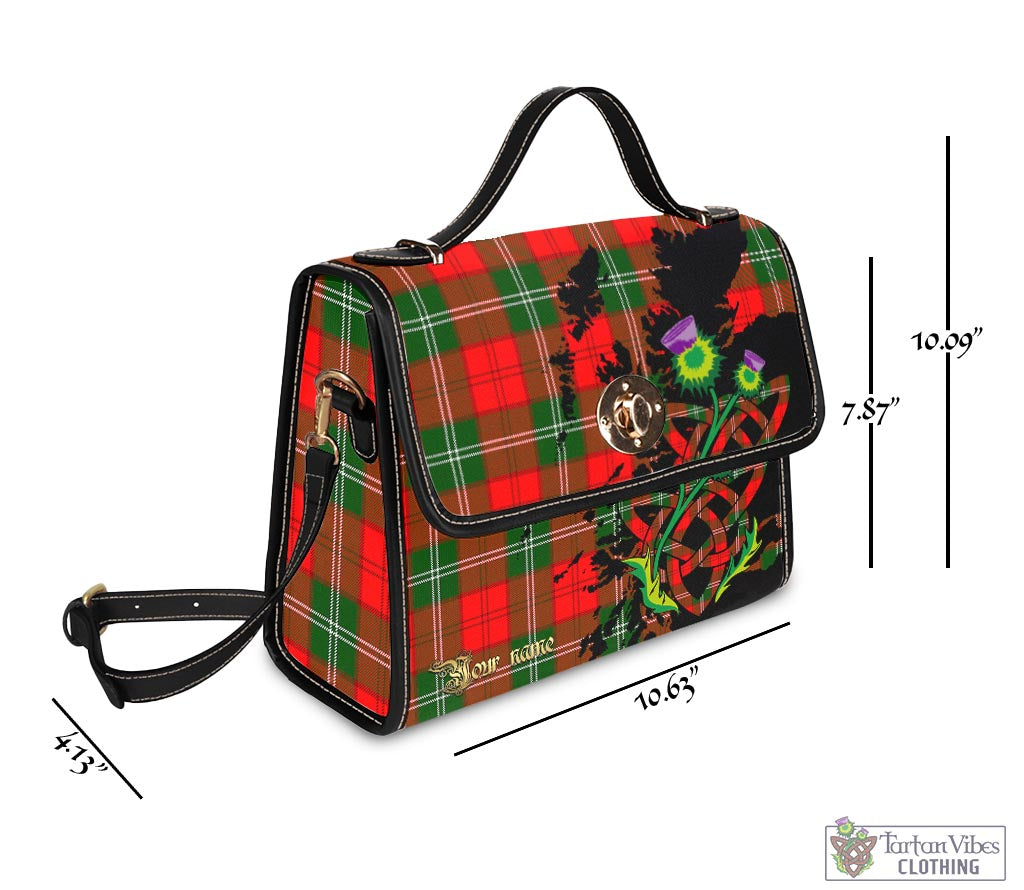 Tartan Vibes Clothing Gartshore Tartan Waterproof Canvas Bag with Scotland Map and Thistle Celtic Accents