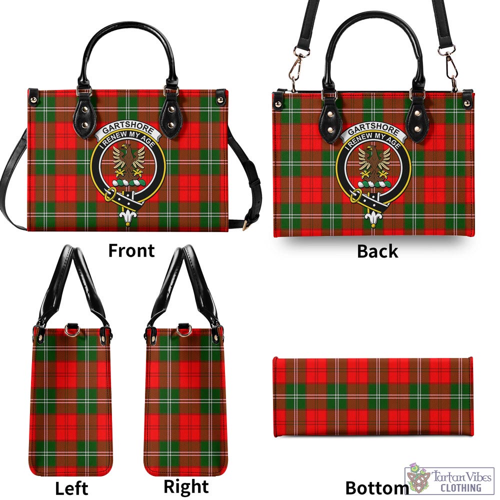 Gartshore Tartan Luxury Leather Handbags with Family Crest - Tartan Vibes Clothing
