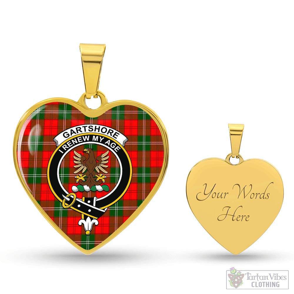 Gartshore Tartan Heart Necklace with Family Crest Luxury Necklace (Gold) Yes - Tartan Vibes Clothing
