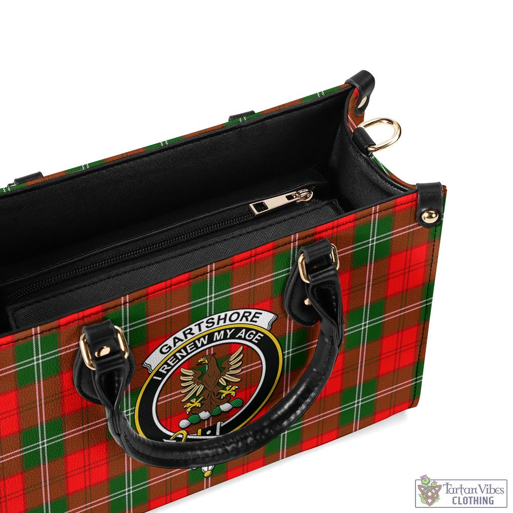 Gartshore Tartan Luxury Leather Handbags with Family Crest - Tartan Vibes Clothing