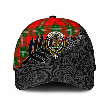 Gartshore Crest Tartan Classic Cap with New Zealand Silver Fern Half Style