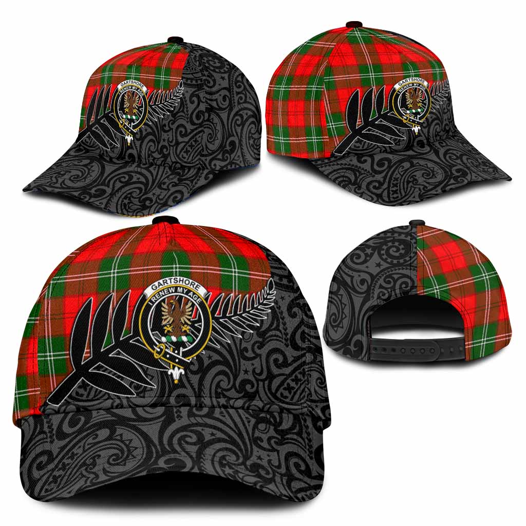 Gartshore Crest Tartan Classic Cap with New Zealand Silver Fern Half Style