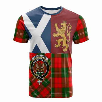Gartshore Crest Tartan Cotton T-shirt with Lion Rampant Saltire Style