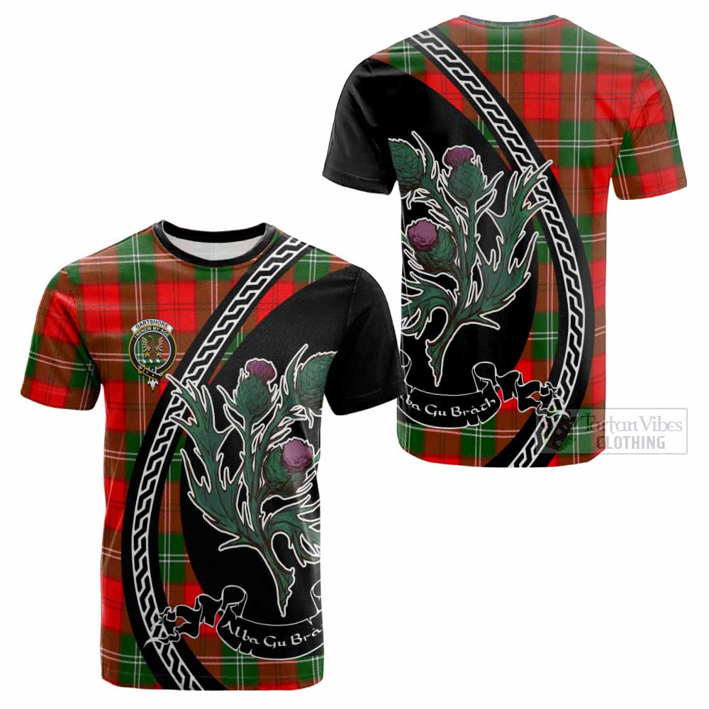 Gartshore Family Crest Tartan Cotton T-shirt Alba Thistle Inspired - Tartan Vibes Clothing