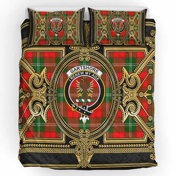 Gartshore Scottish Tartan Crest Bedding Set Royal Stylized