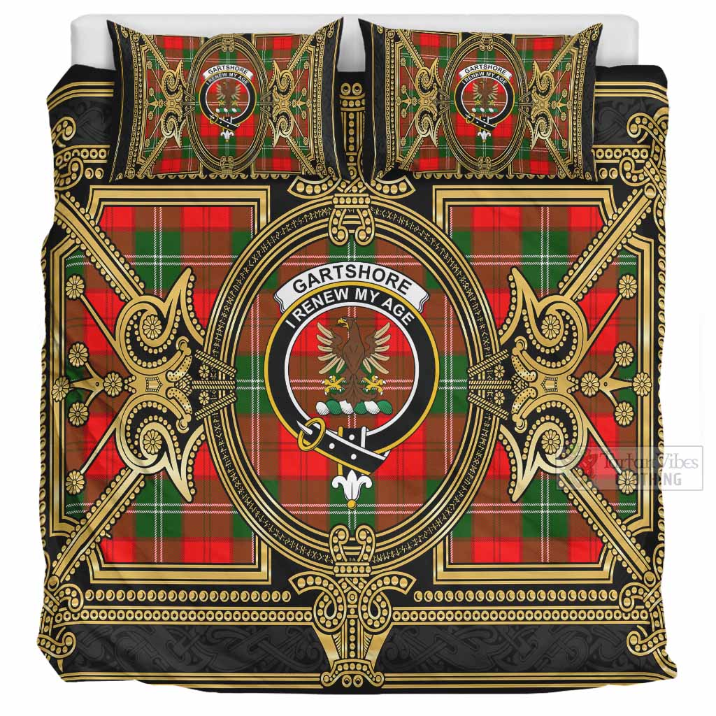 Gartshore Scottish Tartan Crest Bedding Set Royal Stylized