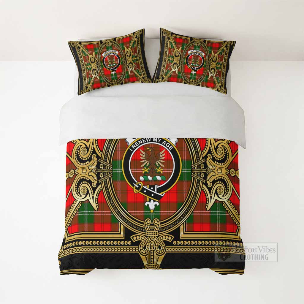 Gartshore Scottish Tartan Crest Bedding Set Royal Stylized