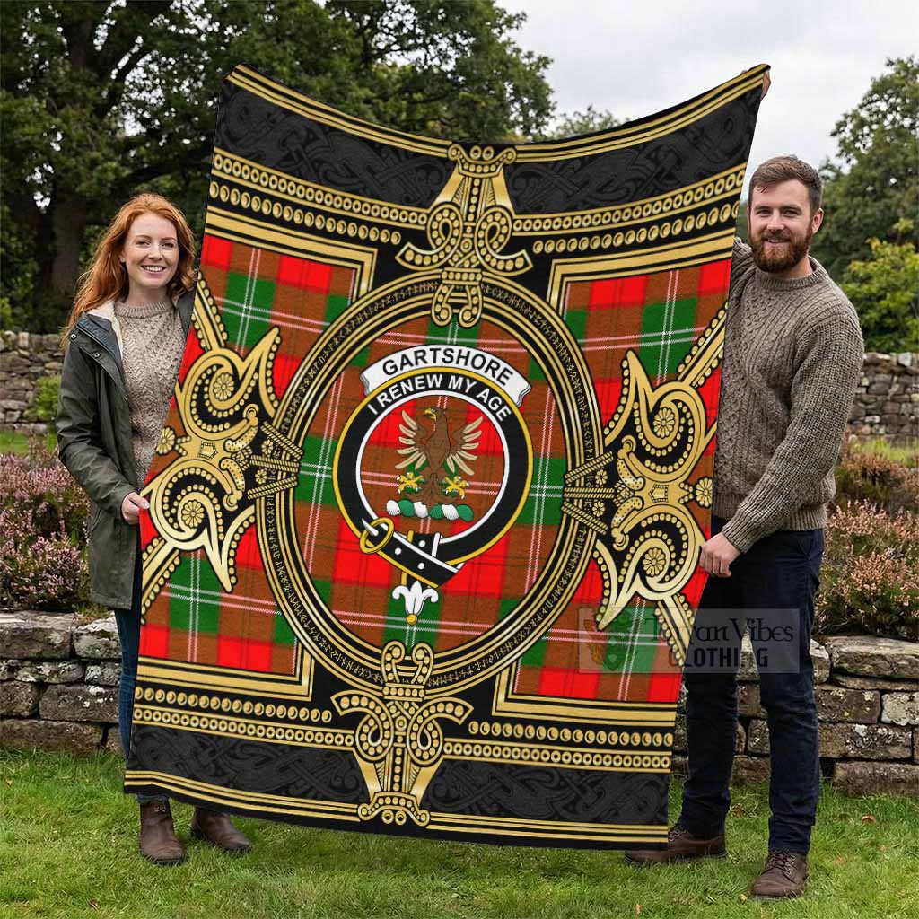 Gartshore Scottish Tartan Crest Blanket Royal Stylized - Tartan Vibes Clothing