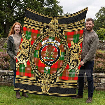 Gartshore Scottish Tartan Crest Blanket Royal Stylized - Tartan Vibes Clothing
