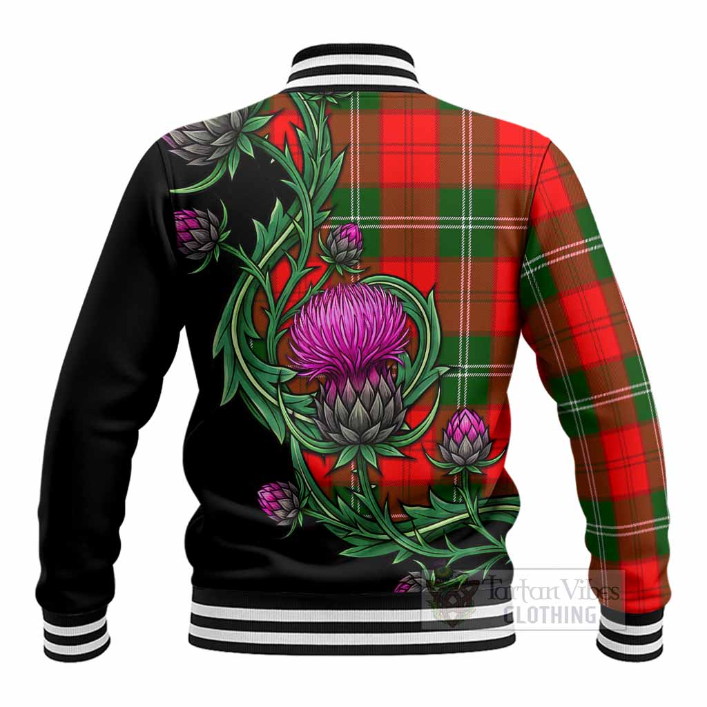 Gartshore Tartan Baseball Jacket Resilient Scottish Thistle - Tartan Vibes Clothing
