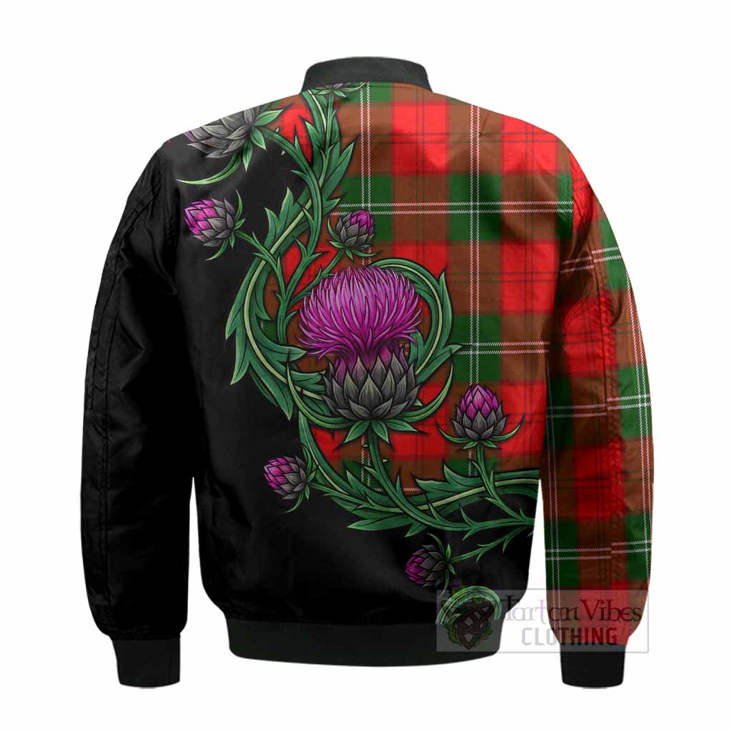 Gartshore Tartan Bomber Jacket Resilient Scottish Thistle - Tartan Vibes Clothing