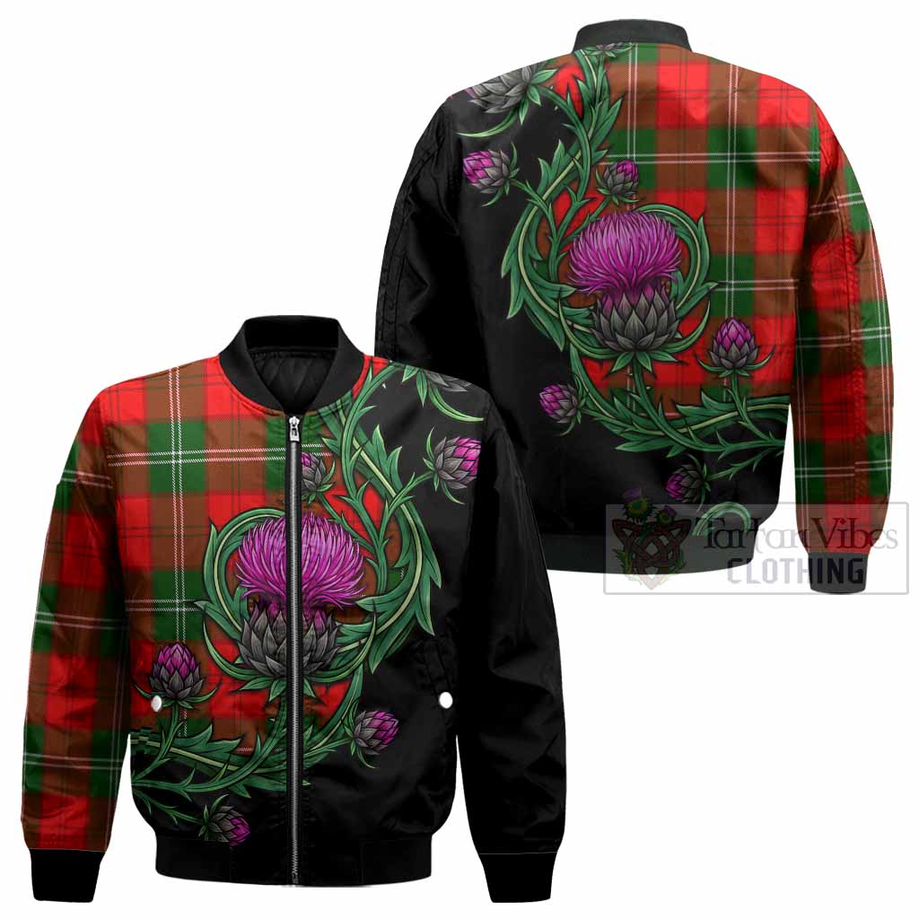 Gartshore Tartan Bomber Jacket Resilient Scottish Thistle - Tartan Vibes Clothing