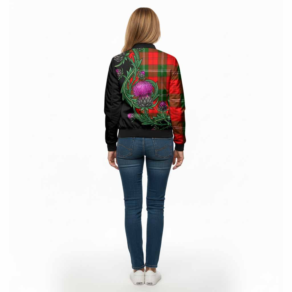 Gartshore Tartan Bomber Jacket Resilient Scottish Thistle - Tartan Vibes Clothing