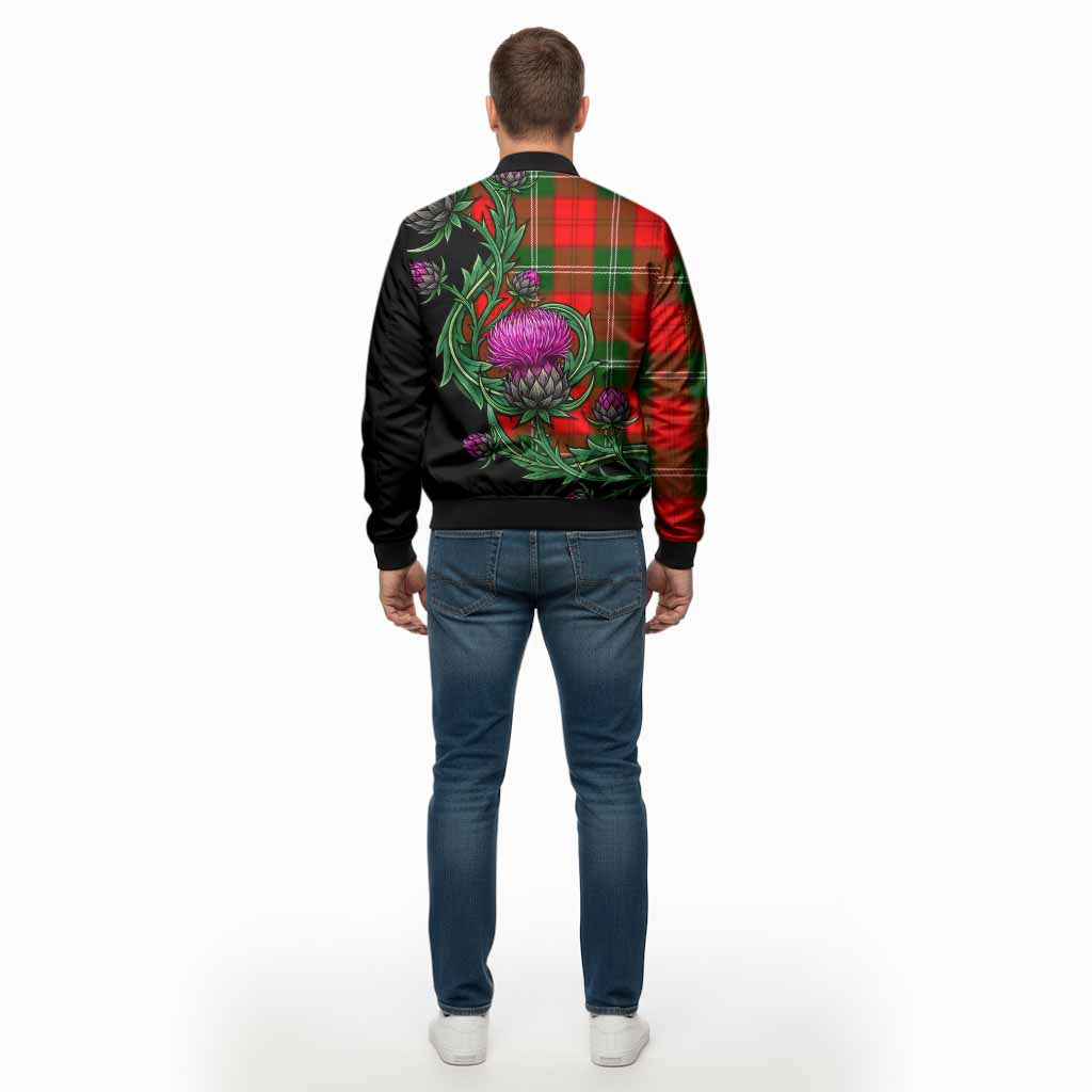 Gartshore Tartan Bomber Jacket Resilient Scottish Thistle - Tartan Vibes Clothing