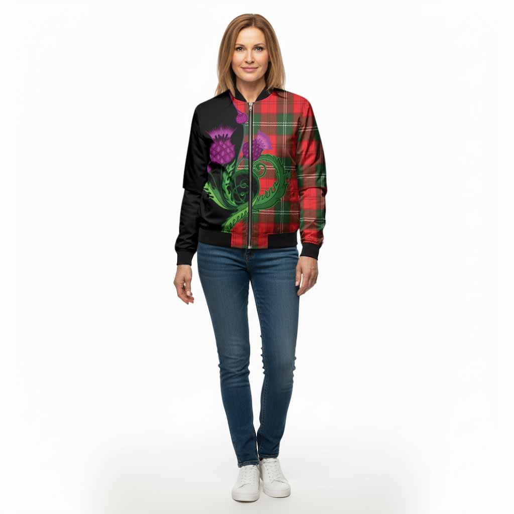 Gartshore Tartan Bomber Jacket Traditional Scottish Thistle - Tartan Vibes Clothing