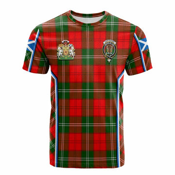 Gartshore Tartan Crest Cotton T-shirt Scotland Coat of Arm Flag Style