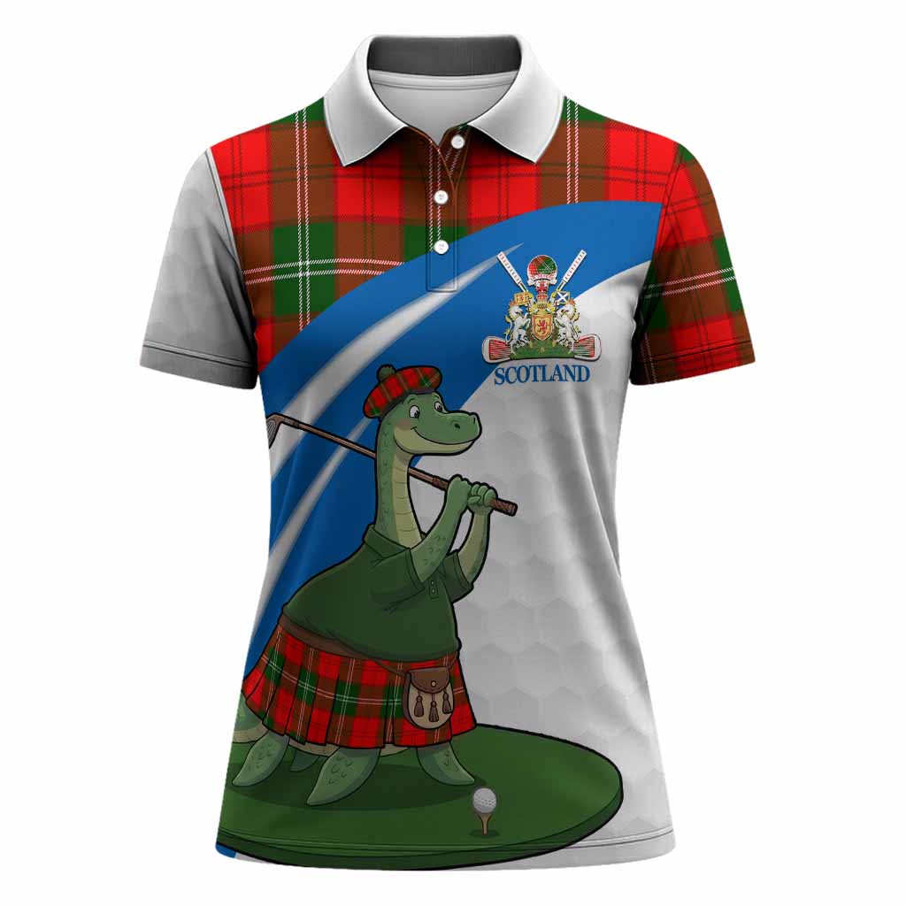 Gartshore Tartan Crest Golf Nessie Women Polo Shirt Loch Ness Monster Sporty Style