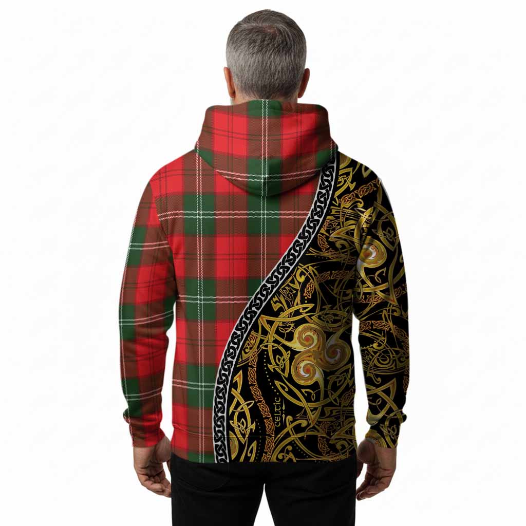 Gartshore Tartan Crest Hoodie Celtic Knot and Triple Trickle Spiral Symbols