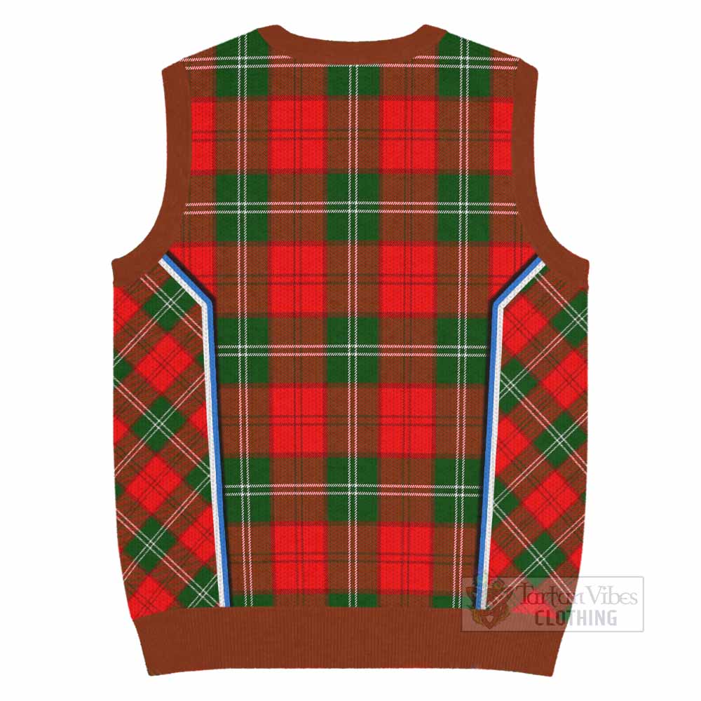 Gartshore Tartan Crest Knitted V-Neck Vest Scotland Coat of Arm Flag Style - Tartan Vibes Clothing
