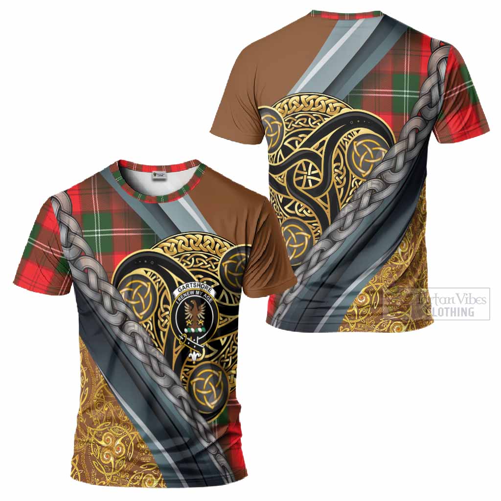Gartshore Tartan Crest T-Shirt Scottish Triskele Celtic