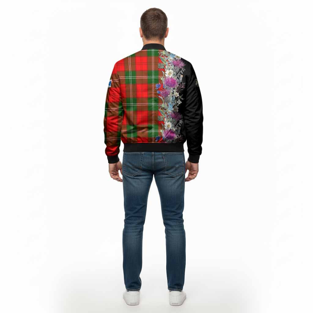 Gartshore Tartan Crest Thistle Floral Bomber Jacket - Tartan Vibes Clothing