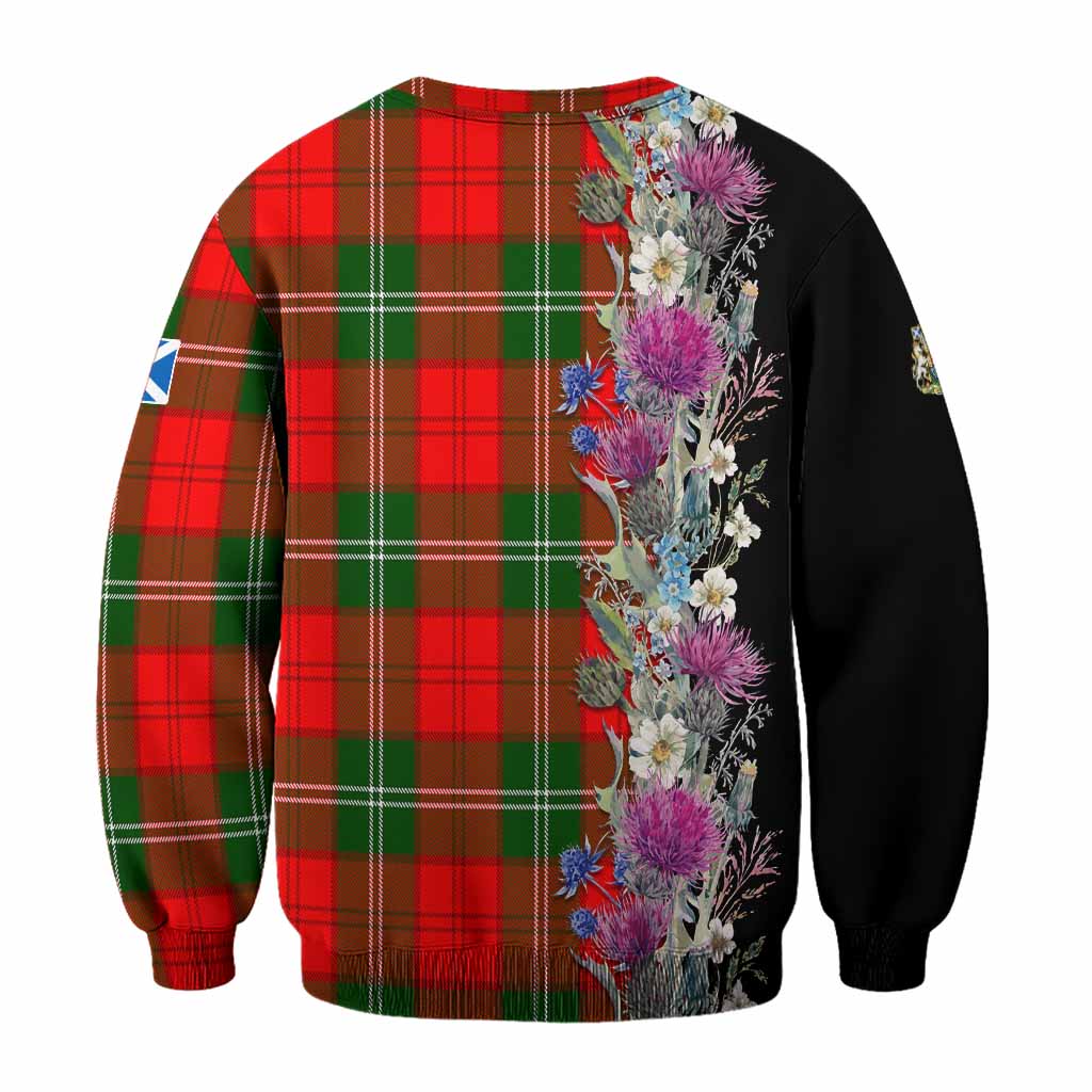 Gartshore Tartan Crest Thistle Floral Sweatshirt - Tartan Vibes Clothing