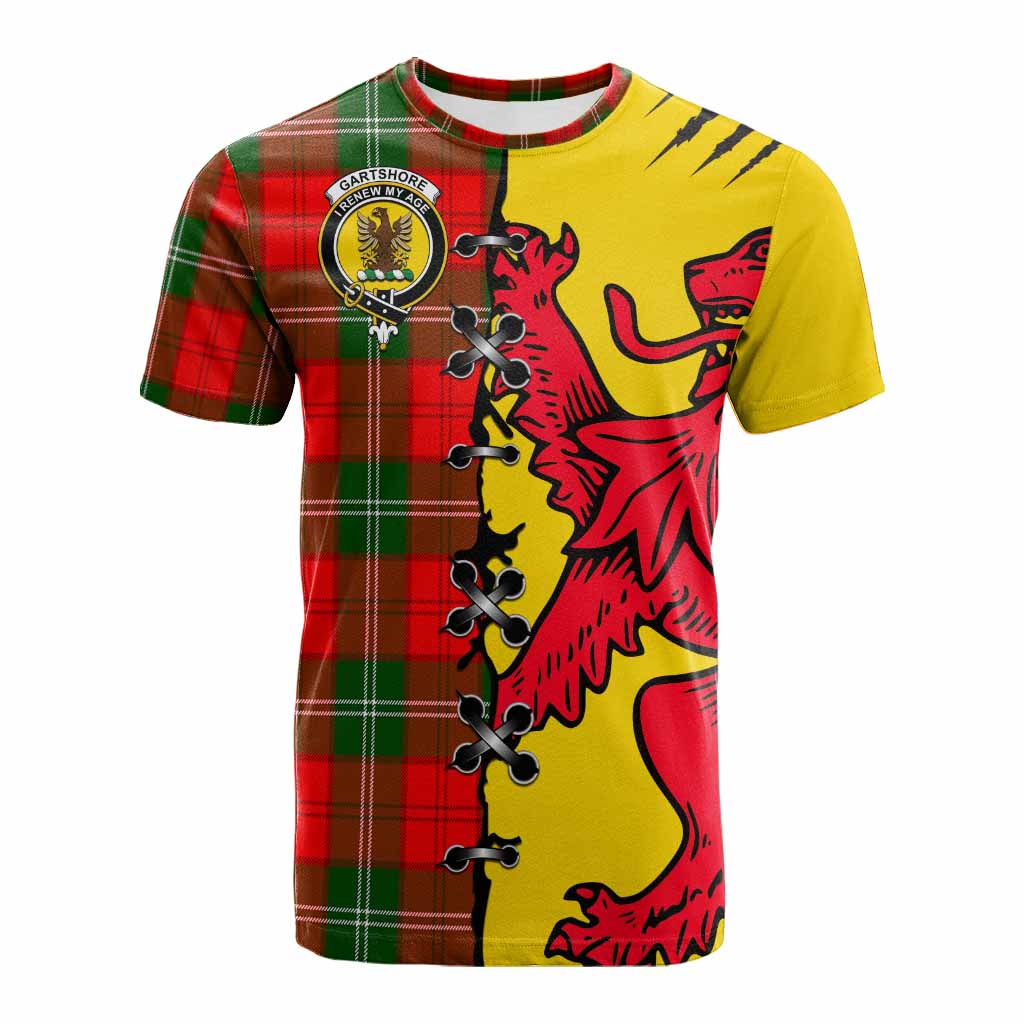 Gartshore Tartan Family Crest Cotton T-shirt Lion Rampant Honor - Tartan Vibes Clothing