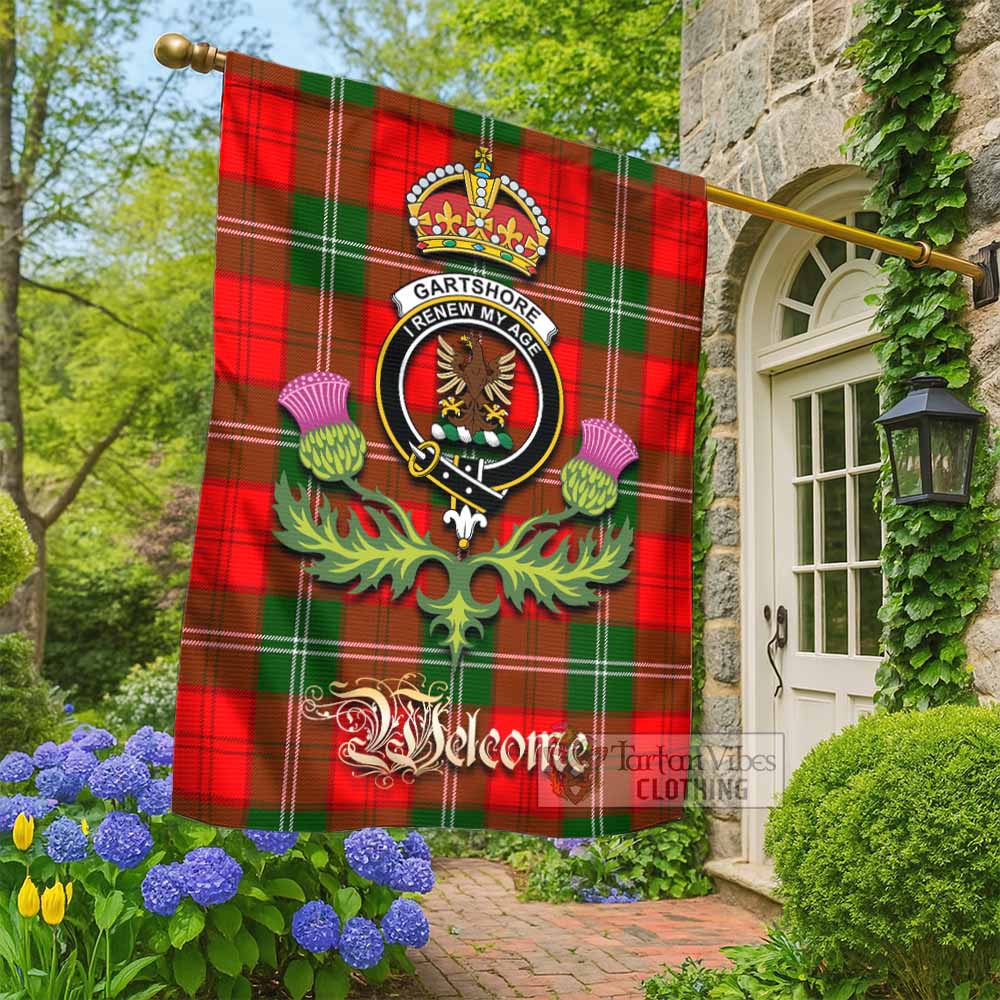 Gartshore Tartan Family Crest Garden Flag Royal Thistle Welcome Style - Tartan Vibes Clothing