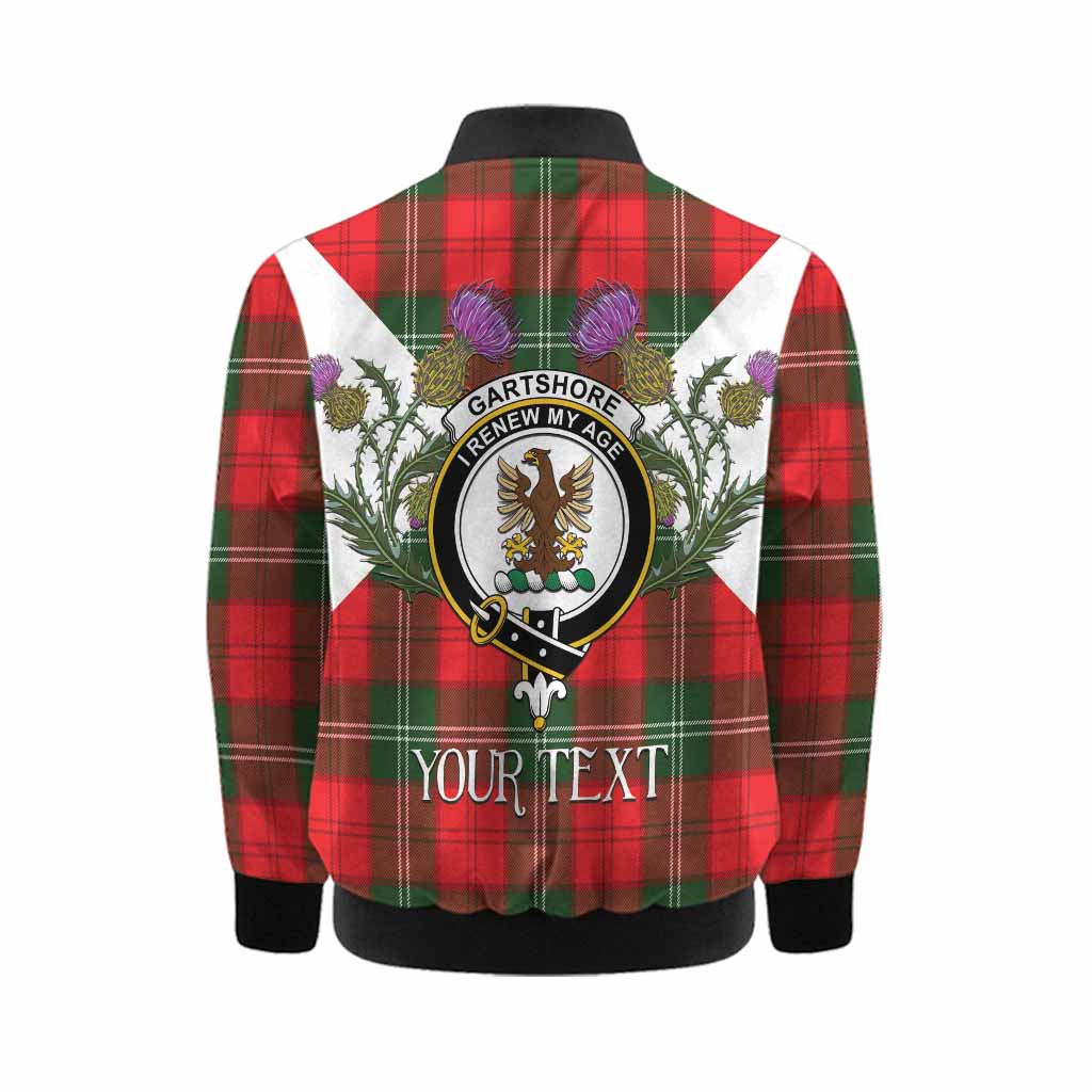 Gartshore Tartan Family Crest Kid Bomber Jacket Scottish Burns Night Thistle Floral
