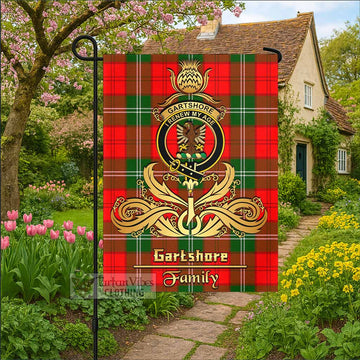 Gartshore Tartan Garden Flag with Highland Thistle Cherish Family Crest Style - Tartan Vibes Clothing