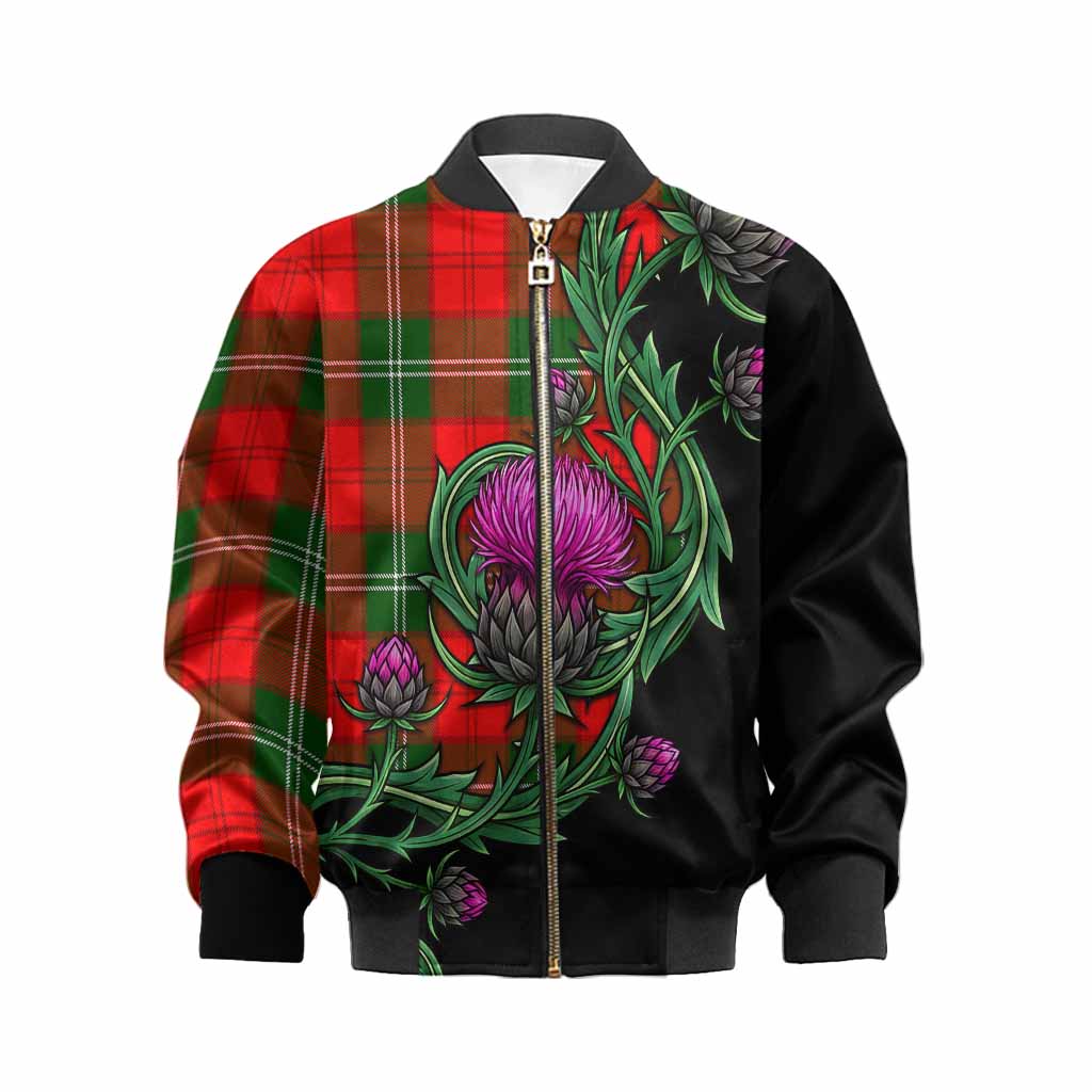 Gartshore Tartan Kid Bomber Jacket Resilient Scottish Thistle Kid XS - Tartan Vibes Clothing