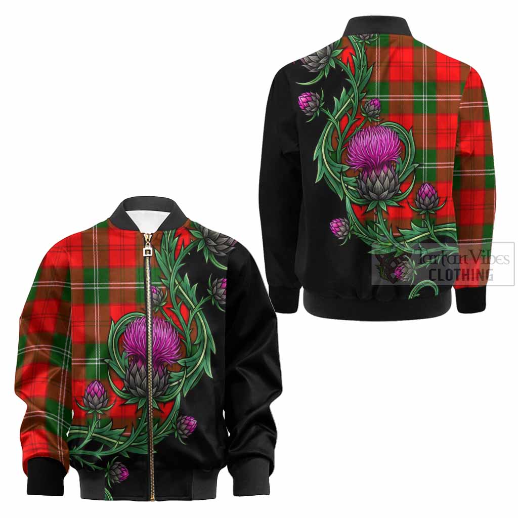 Gartshore Tartan Kid Bomber Jacket Resilient Scottish Thistle - Tartan Vibes Clothing