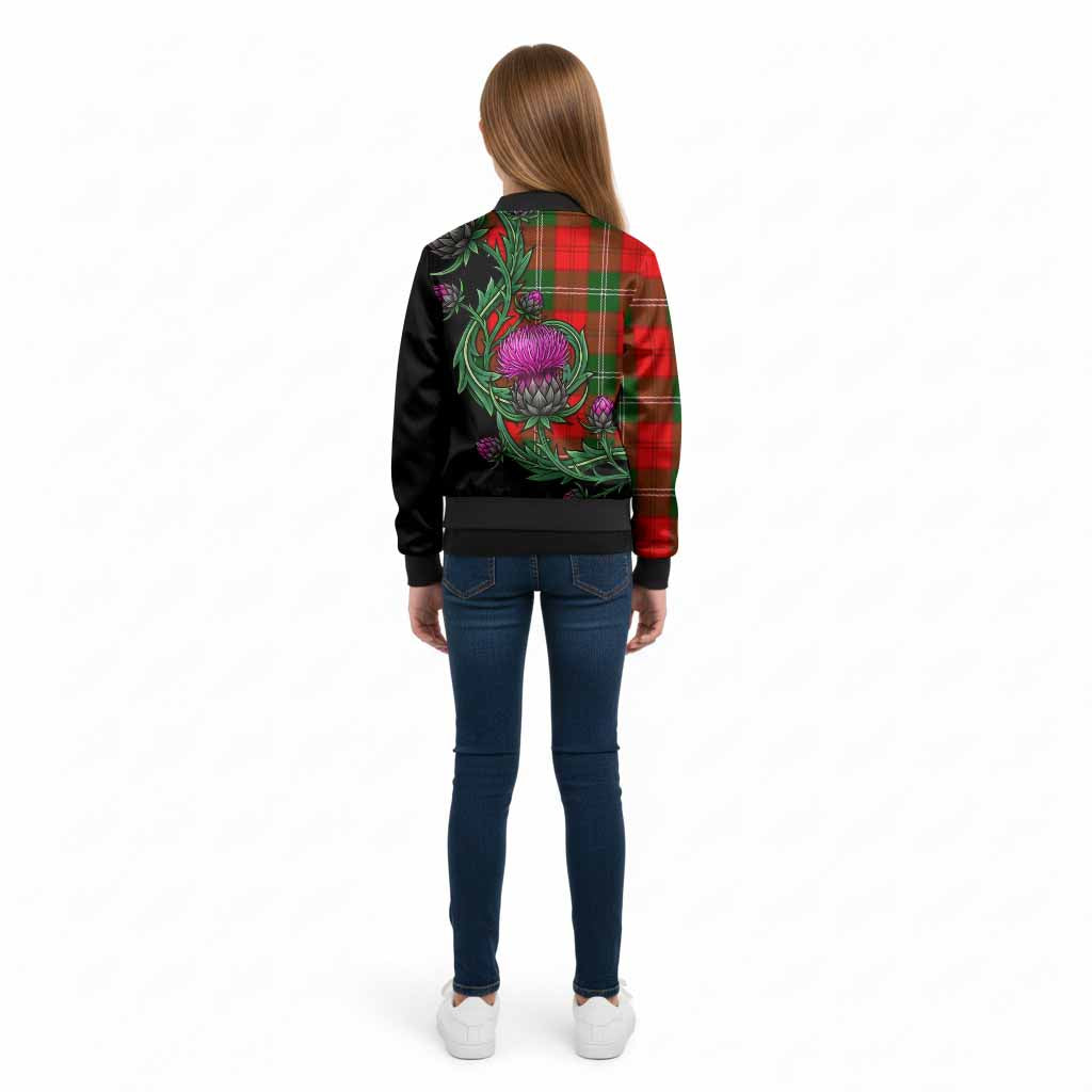 Gartshore Tartan Kid Bomber Jacket Resilient Scottish Thistle - Tartan Vibes Clothing