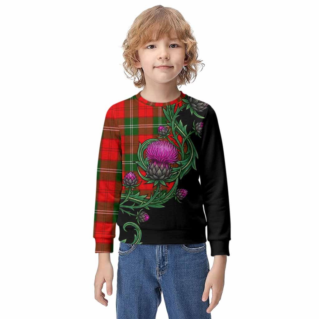 Gartshore Tartan Kid Knitted Sweatshirt Resilient Scottish Thistle Kid - Tartan Vibes Clothing