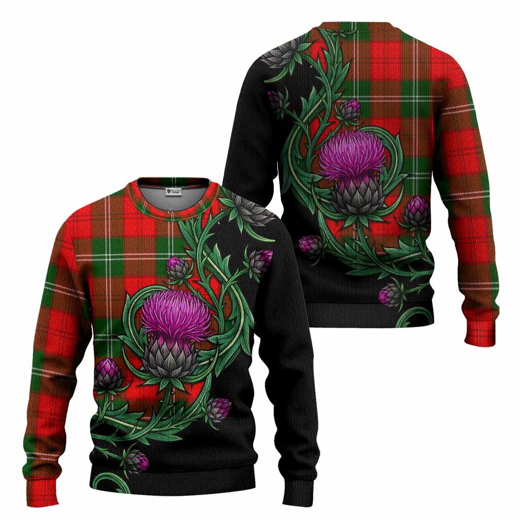 Gartshore Tartan Knitted Sweater Resilient Scottish Thistle - Tartan Vibes Clothing