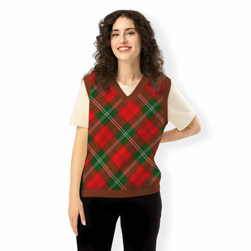Gartshore Tartan  Knitted V-Neck Vest Cross Style